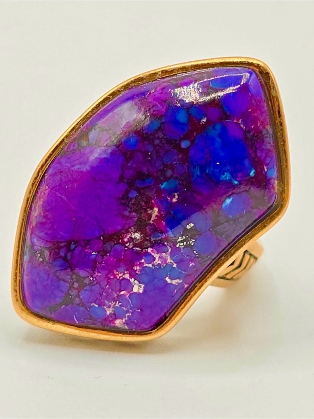 Studio Barse Gold-Trim Purple Stone Statement Ring - Women Jewelry